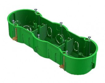 Фото Коробка установочная с/у 3-х мест. 212х70х45 для полых стен металл. зажимы