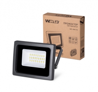 Фото светодиодный Светодиодный прожектор WFL-30W/03, 5500K, 30 W SMD, IP 65,цвет чёрный,слим